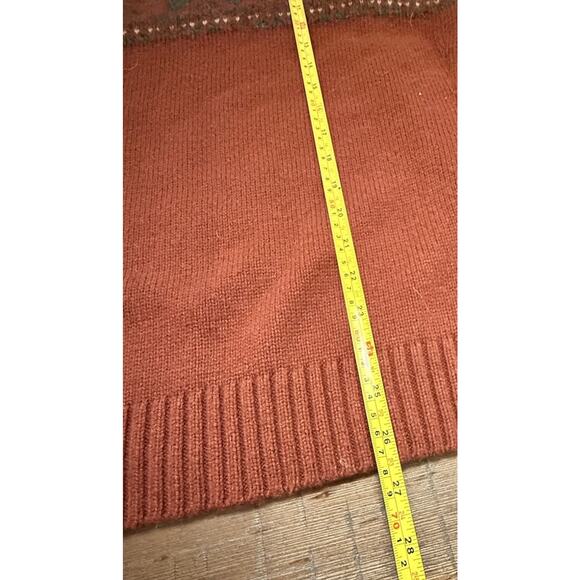 Eddie Bauer Men’s Sweater Size L Rust Red Fair Isle Knit Crewneck Pullover - Picture 8 of 8